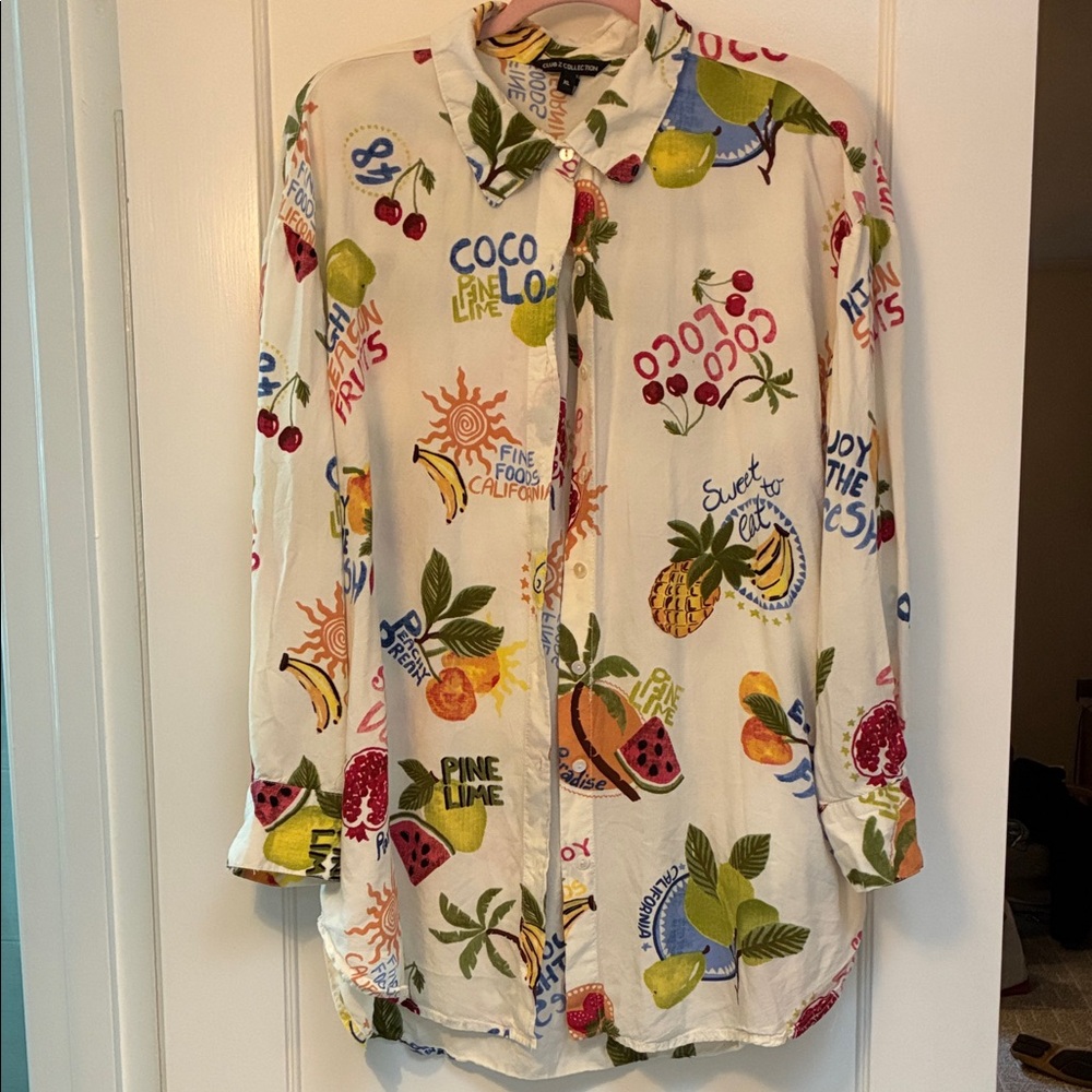 Colorful Fruit Print Women's Blouse
